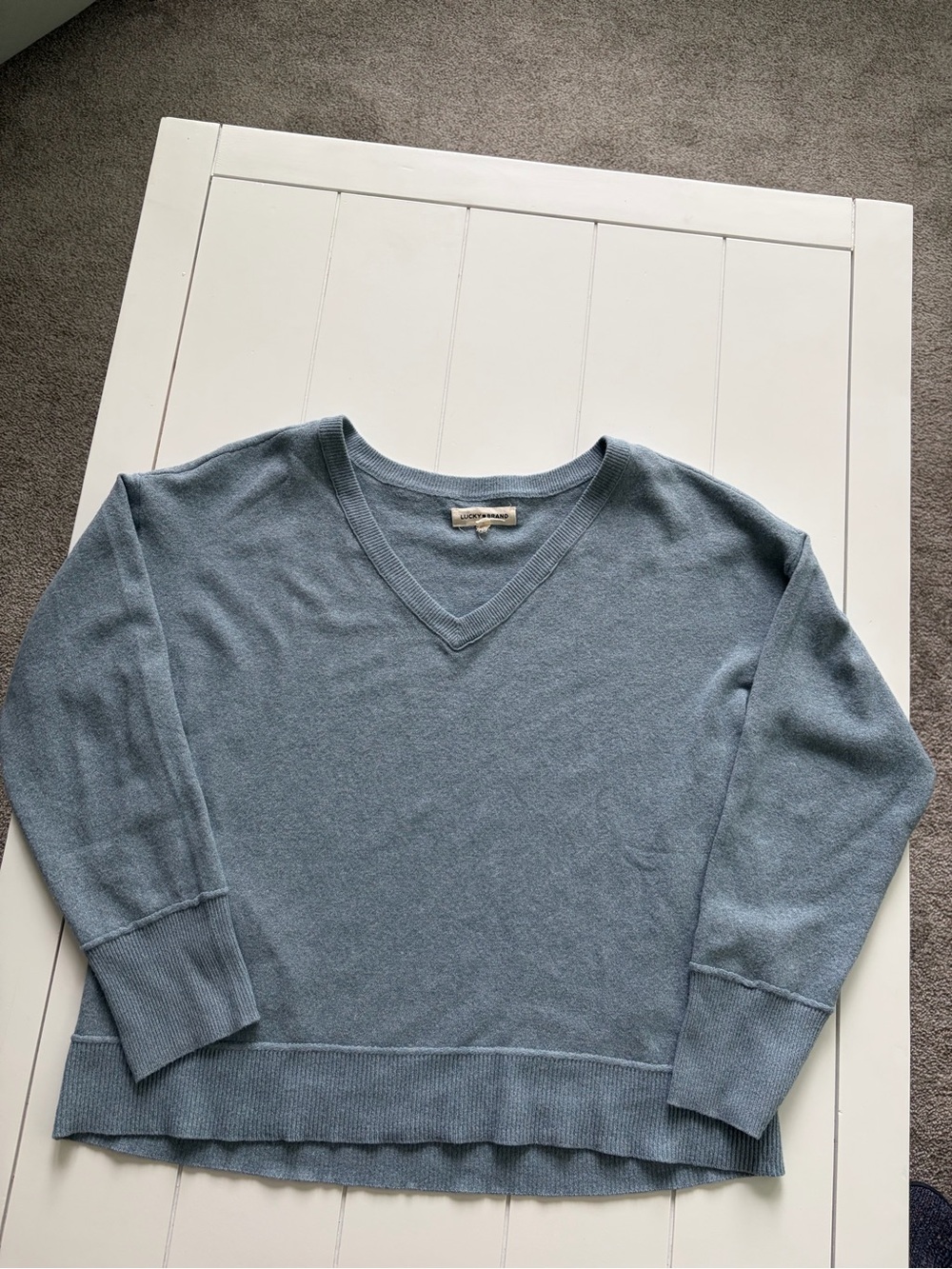 Lucky Brand V-Neck Sweater in Light Blue